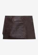 Courrèges Oblique Vinyl Mini Skirt Brown 424CJU204VY0014_1983
