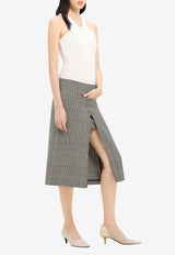 Courrèges Prince of Wales Zip Midi Skirt Gray 324CJU181PL0165_B107