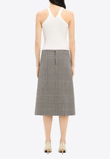Courrèges Prince of Wales Zip Midi Skirt Gray 324CJU181PL0165_B107
