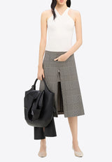 Courrèges Prince of Wales Zip Midi Skirt Gray 324CJU181PL0165_B107
