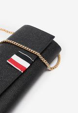 Thom Browne Signature Logo Leather Chain Clutch Black FAW098A00198_001