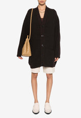 Lemaire Ribbed Wool Oversized Cardigan Dark Brown CO1077LK1027_BR476