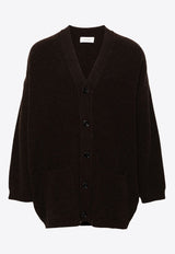 Lemaire Ribbed Wool Oversized Cardigan Dark Brown CO1077LK1027_BR476