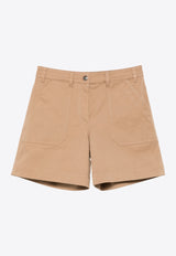 Moncler Logo Patch Mini Shorts Beige K10932B0000359858_235