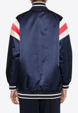 P.A.R.O.S.H Nobody Logo Patch Bomber Jacket Blue D431709NOBODY_812