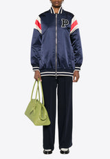 P.A.R.O.S.H Nobody Logo Patch Bomber Jacket Blue D431709NOBODY_812