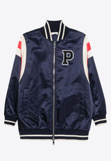 P.A.R.O.S.H Nobody Logo Patch Bomber Jacket Blue D431709NOBODY_812