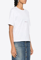 Saint Laurent Logo Print Crewneck T-shirt White 460876YB2DQ_9000