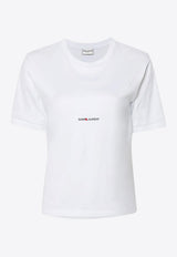 Saint Laurent Logo Print Crewneck T-shirt White 460876YB2DQ_9000