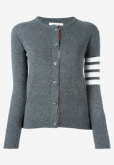 Thom Browne 4-bar Stripes Cashmere Cardigan Gray FKC002A00011_035