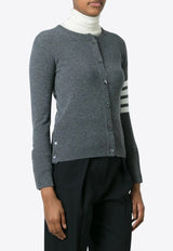Thom Browne 4-bar Stripes Cashmere Cardigan Gray FKC002A00011_035