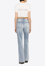 Saint Laurent Reverse Logo Print T-shirt White 665234Y37AW_9744