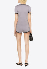 Courrèges Logo Print Mini Shorts Gray 124JSH037JS0070_B102