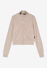 Courrèges Zip-Up Interlock Track Jacket Beige 124JVE010JS0091_1007