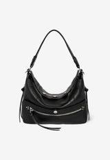 Jérôme Dreyfuss Lucky Hobo Shoulder Bag Black 45LUCKHOBU_Noir Silver