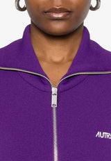 Autry Knitted Zip-Up Tennis Jacket Purple JAPWB7_KV