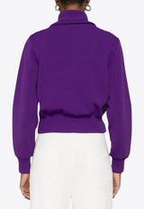 Autry Knitted Zip-Up Tennis Jacket Purple JAPWB7_KV