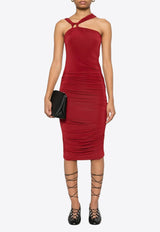 Isabel Marant Ethel Ruched Midi Dress Red RO0787FAC2J12I_11DR