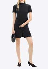 Courrèges Tailored Zip Twill Mini Skirt Black 324CJU180PL0007_9999