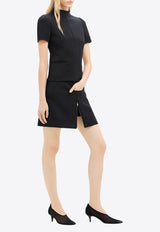 Courrèges Tailored Zip Twill Mini Skirt Black 324CJU180PL0007_9999