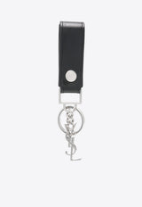 Saint Laurent Cassandre Leather Keyring Black 5183230SX0E_1000