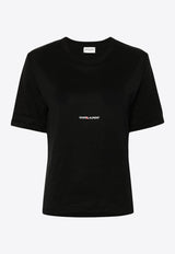 Saint Laurent Logo Print Crewneck T-shirt Black 460876YB2DQ_1000