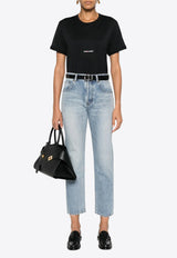 Saint Laurent Logo Print Crewneck T-shirt Black 460876YB2DQ_1000