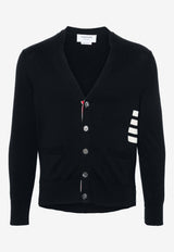 Thom Browne 4-bar Stripes V-neck Cardigan Navy MKC581AY3043_415