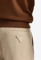 Prada Triangle Logo Chino Shorts Beige SPH343SOOO16FT_F0065