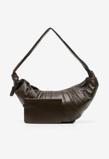 Lemaire Large Croissant Nappa Leather Shoulder Bag Chocolate BG0000LL095_BR490