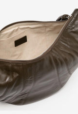 Lemaire Large Croissant Nappa Leather Shoulder Bag Chocolate BG0000LL095_BR490
