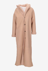 La Rose Reversible Single-Breasted Fur Coat Pink 1522LU_PANNA