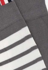 Thom Browne 4-bar Stripes Mid-Calf Socks Gray -MAS023B01690_035