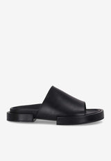 Ann Demeulemeester Emmanuel Wide strap Leather Slippers Black 2301WF62LT041_099