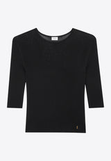 Saint Laurent Cassandre Cropped Top Black 819910Y75WA_1000