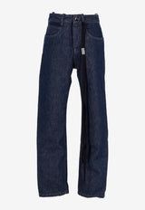 Ann Demeulemeester Herme Slim Jeans with Grosgrain Ribbon Denim B0011430FA586_057