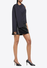 Courrèges Oblique Vinyl Mini Skirt Black 424CJU204VY0014_9999