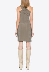 Courrèges Criss-Cross Houndstooth Jersey Mini Dress Gray 324JRO459PR0078_1040