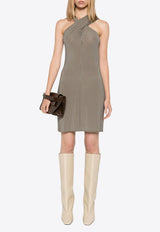 Courrèges Criss-Cross Houndstooth Jersey Mini Dress Gray 324JRO459PR0078_1040