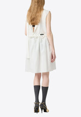 Miu Miu Slubbed Poplin Logo Mini Dress White MF5780SOOO163M_F0009