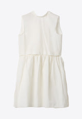 Miu Miu Slubbed Poplin Logo Mini Dress White MF5780SOOO163M_F0009