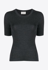 P.A.R.O.S.H Leila Ribbed Knit Wool Top Gray D510795LEILA24_037