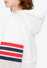 Thom Browne 4-bar Stripes Zip-Up Hoodie White FJT316AF0517_100