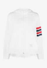 Thom Browne 4-bar Stripes Zip-Up Hoodie White FJT316AF0517_100