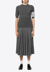 Thom Browne 4-bar Stripes Cashmere Knit Top Gray FKA108A00011_035