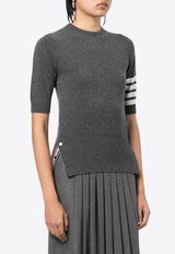 Thom Browne 4-bar Stripes Cashmere Knit Top Gray FKA108A00011_035