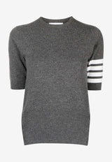 Thom Browne 4-bar Stripes Cashmere Knit Top Gray FKA108A00011_035