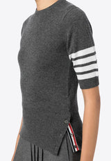 Thom Browne 4-bar Stripes Cashmere Knit Top Gray FKA108A00011_035