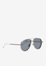 Thom Browne Aviator Metal Sunglasses Gray UES929AG0003_035
