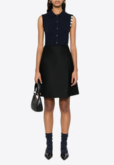 Thom Browne 4-bar Stripes Wool-Blend Knit Top Navy FKL002AY3036_415